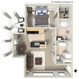 One Bedroom floor plan
