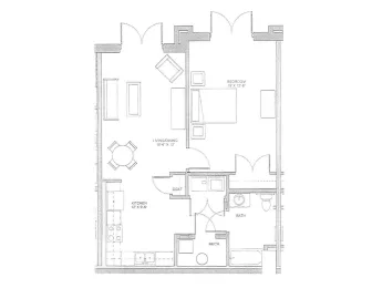 1 Bedroom Live-Work Loft floor plan