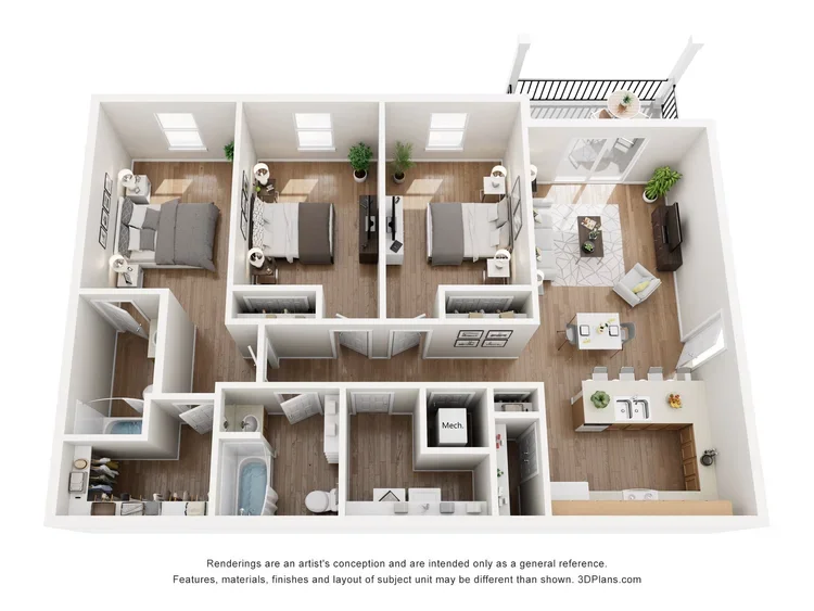 3 Bedroom Apartment floor plan