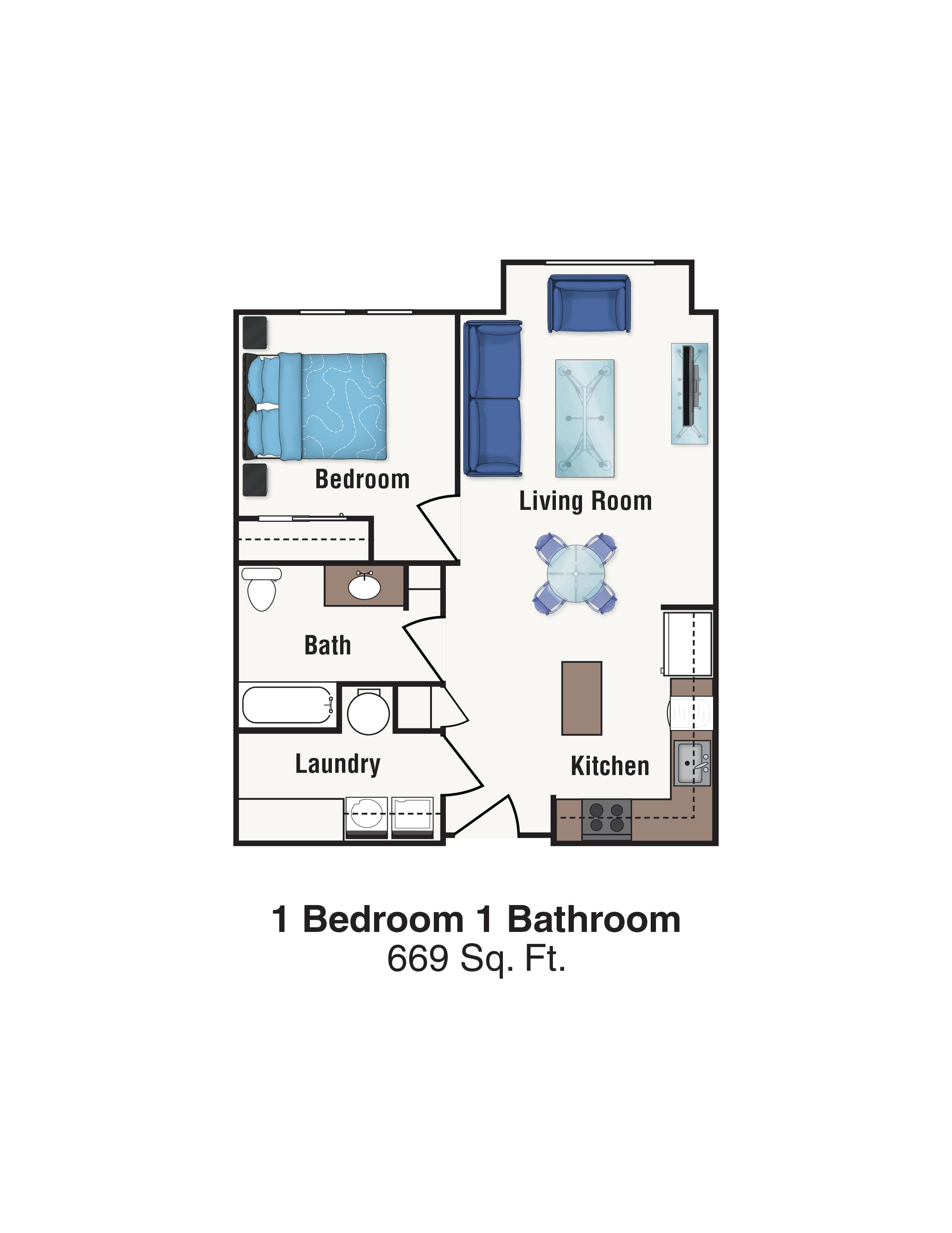 One Bedroom floor plan