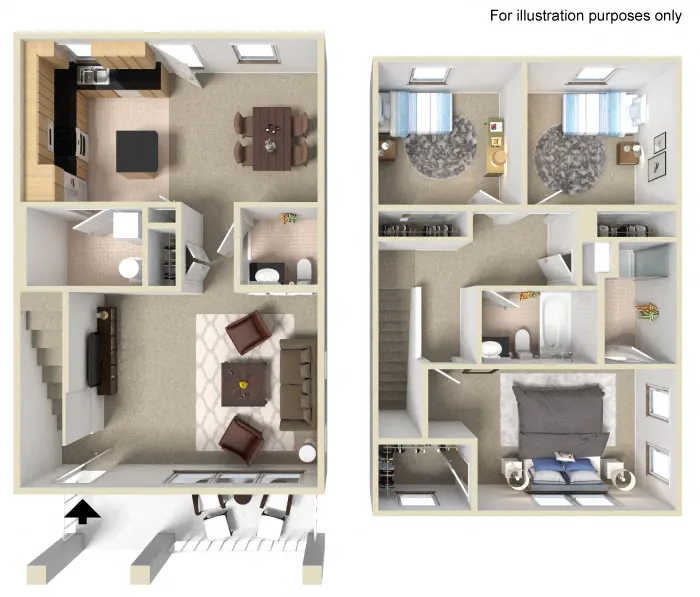 Three Bedroom floor plan