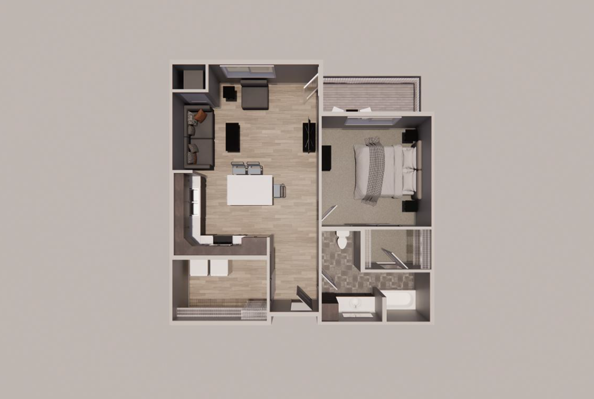 1 Bedroom floor plan