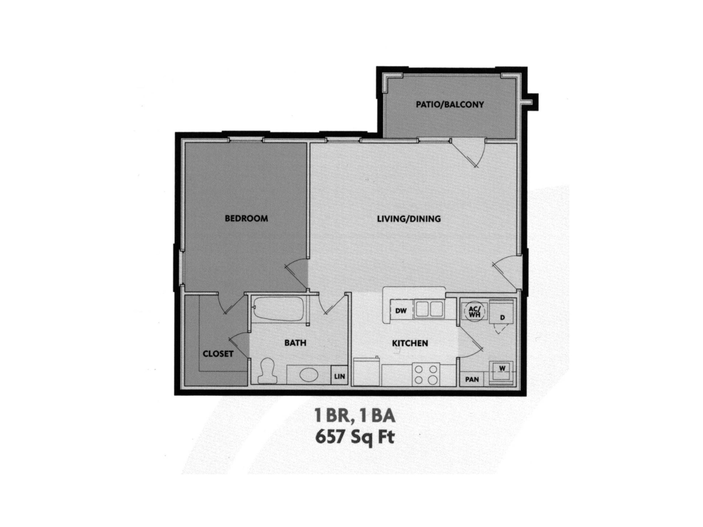 One Bedroom floor plan