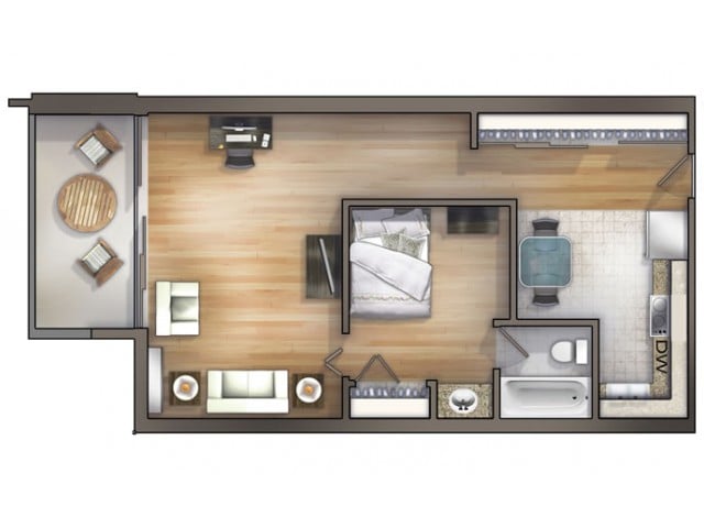 One Bedroom floor plan