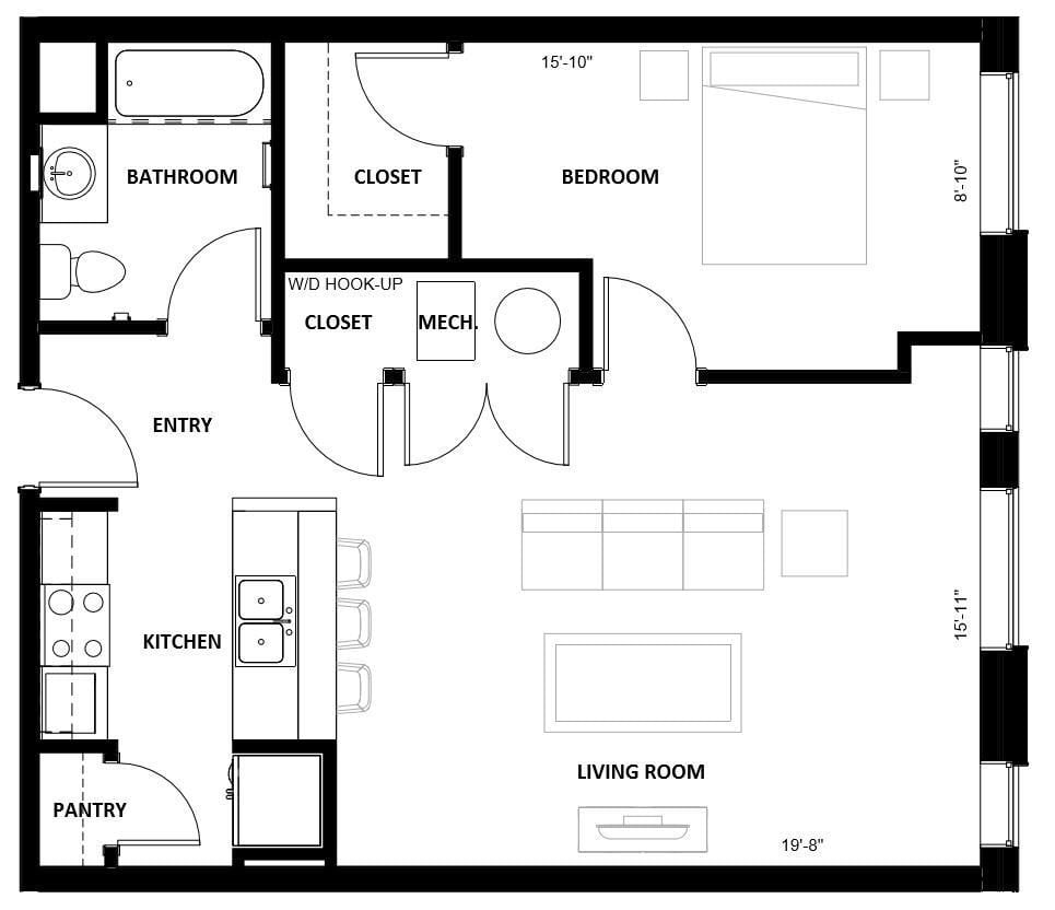 1 Bed 02 floor plan