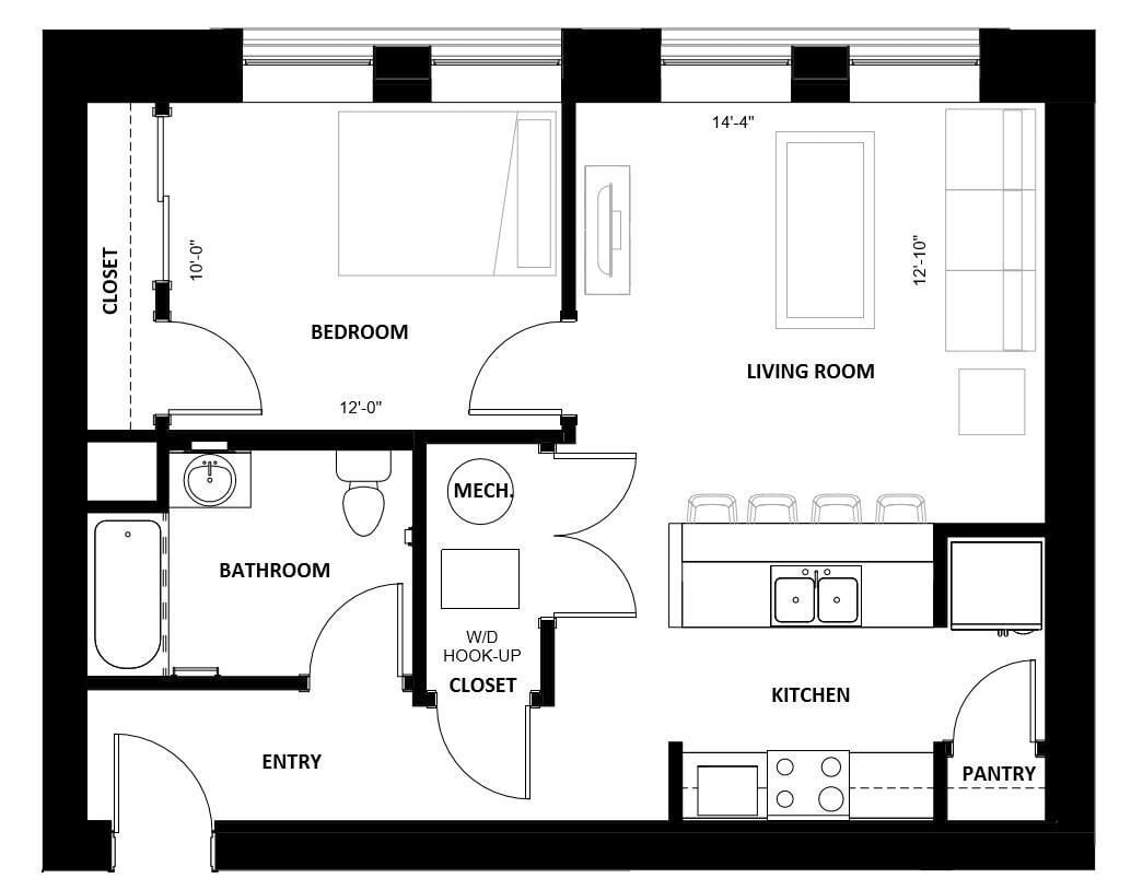 1 Bed 04.1 floor plan