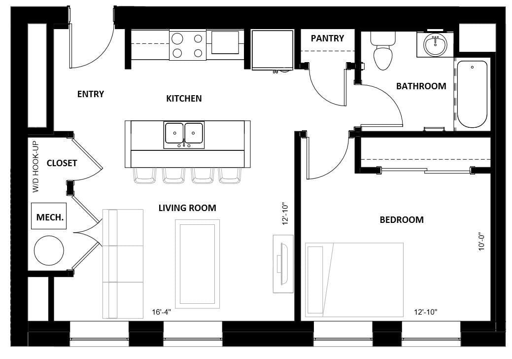 1 Bed 05.1 floor plan