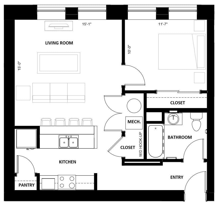 1 Bed 06 floor plan