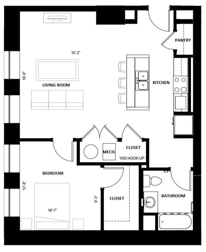 1 Bed 13 floor plan
