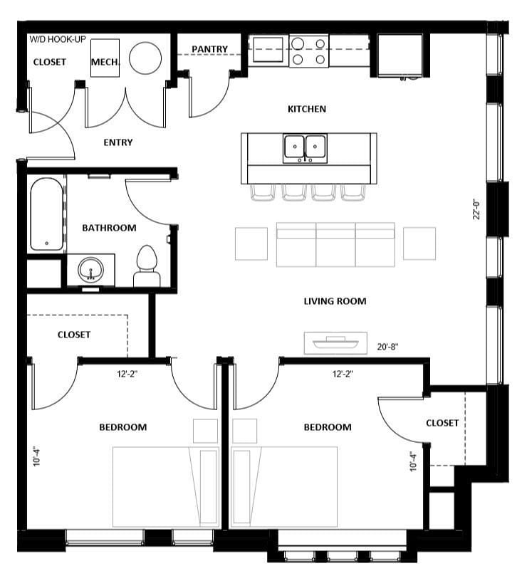 2 Bed 01 floor plan