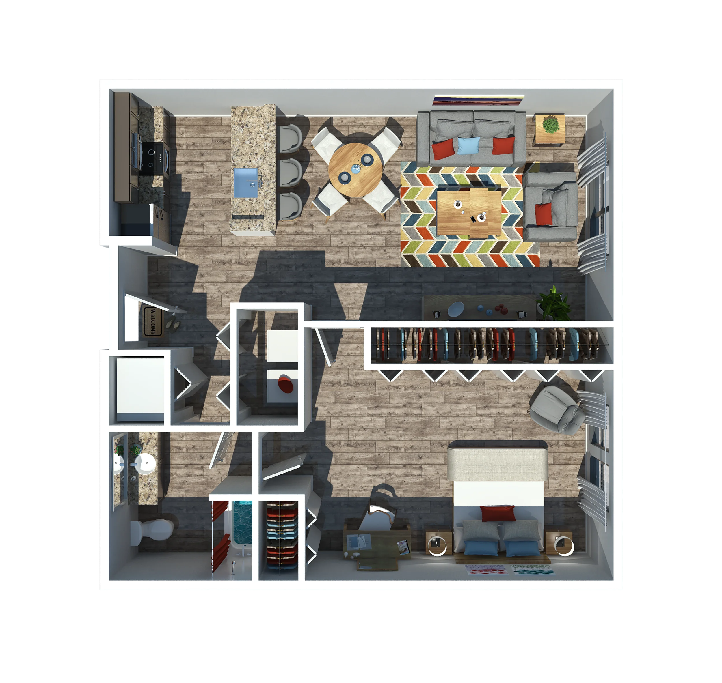 1 Bedroom floor plan