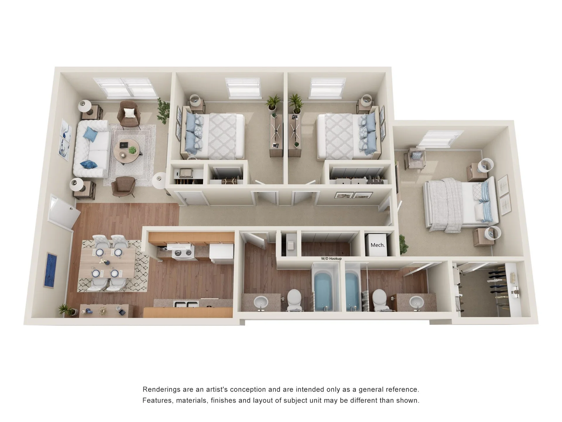 3 Bedroom Apartment floor plan