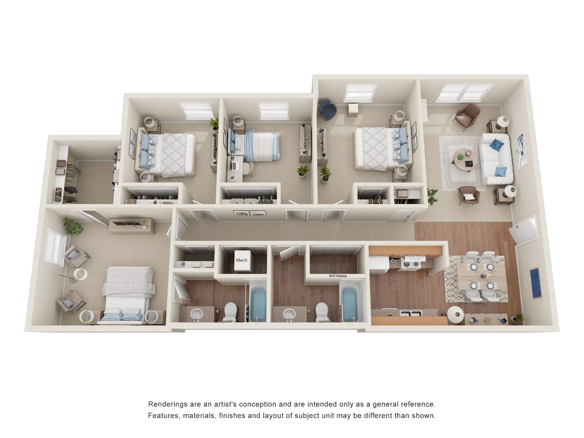 4 Bedroom Apartment floor plan