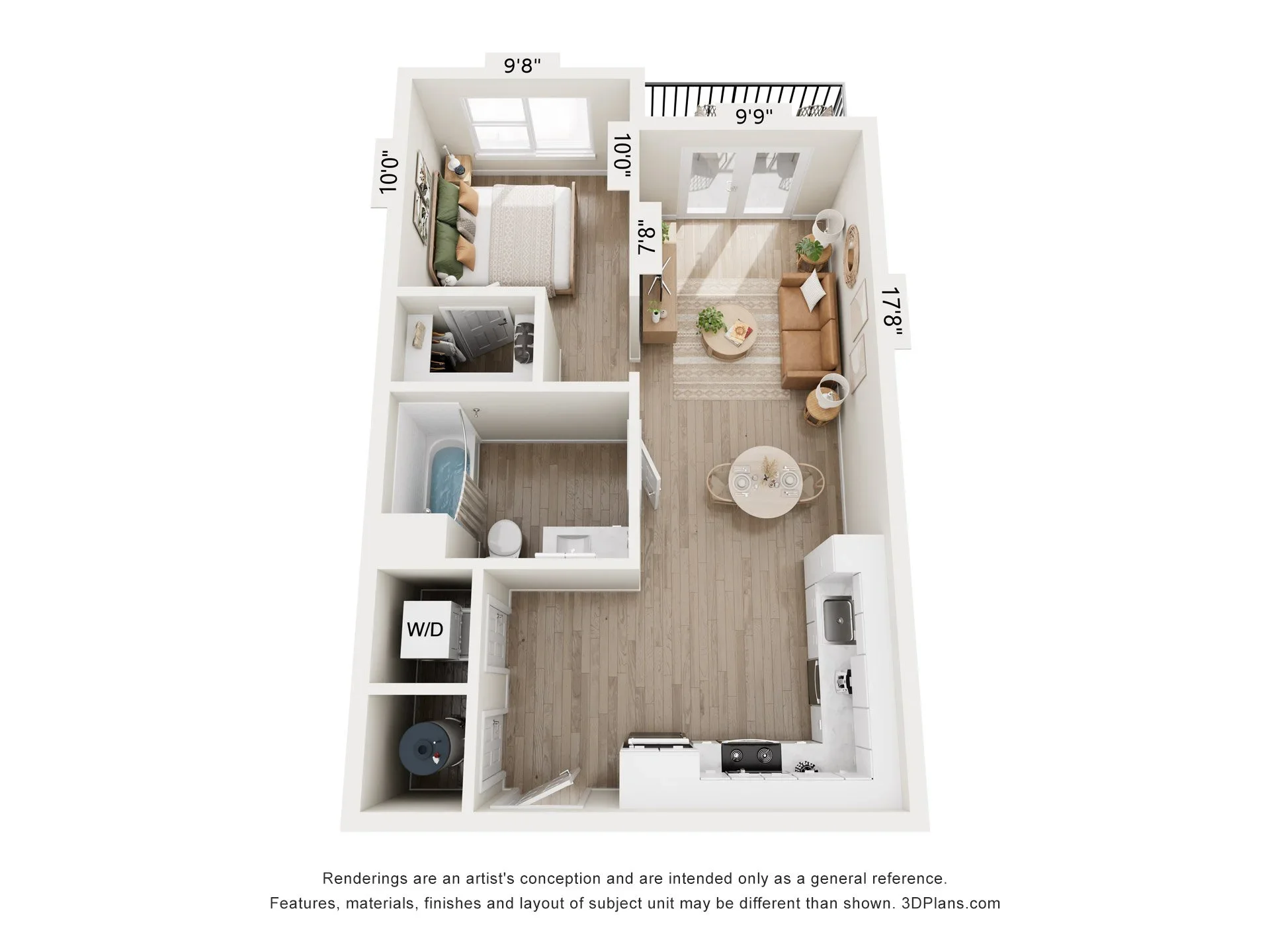Highland East One Bedroom floor plan