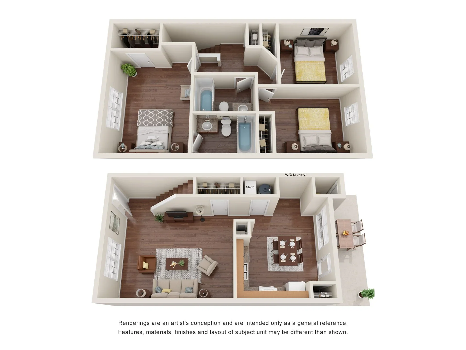 3 Bed 2 Bath floor plan