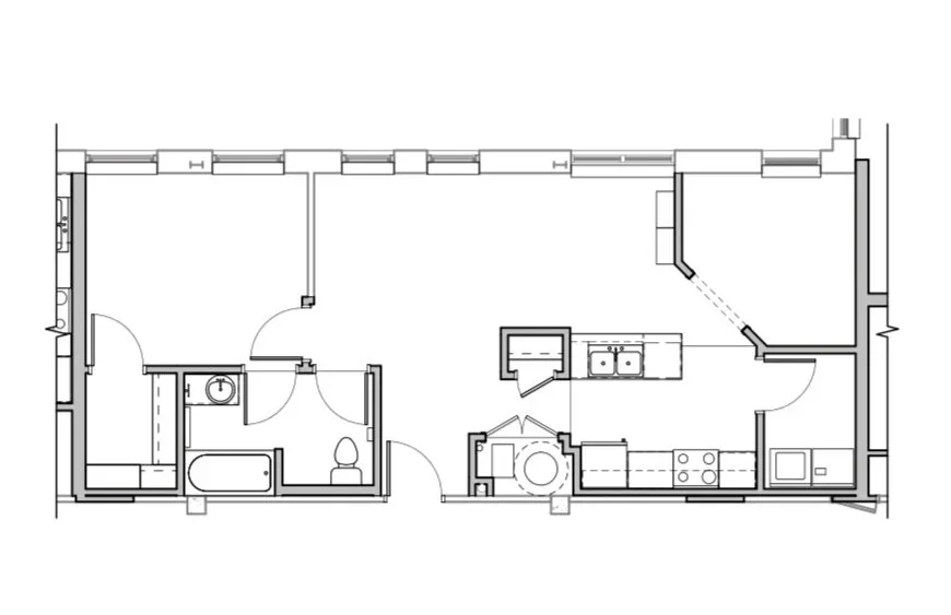 One bedroom floor plan
