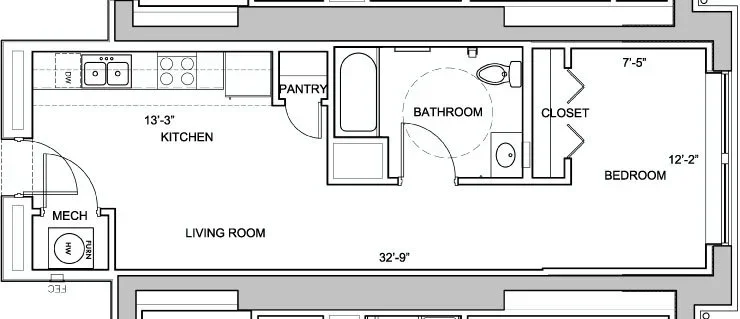 One Bedroom floor plan