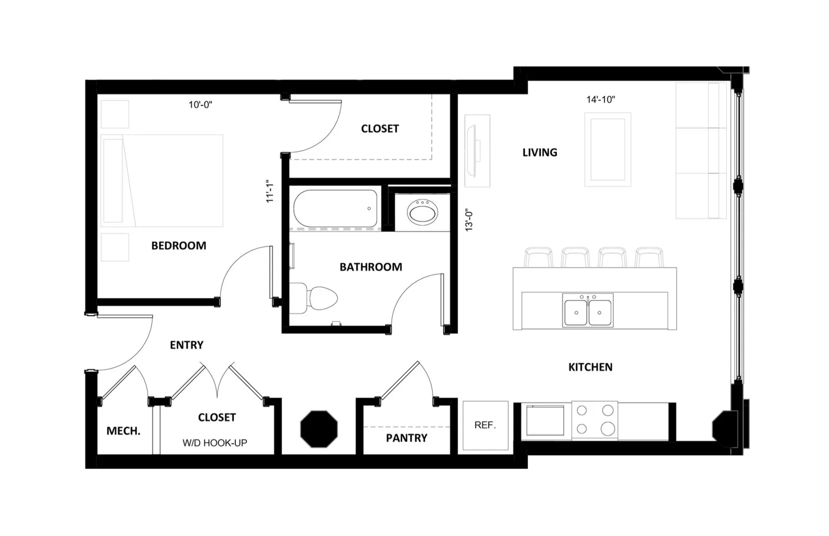 1BR-4.3 floor plan