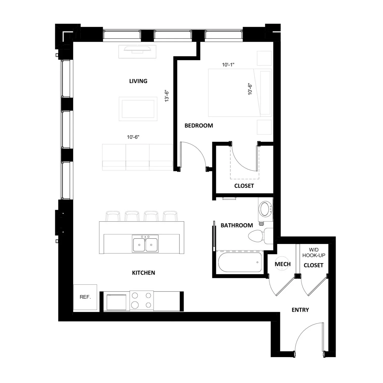 1BR-8 floor plan