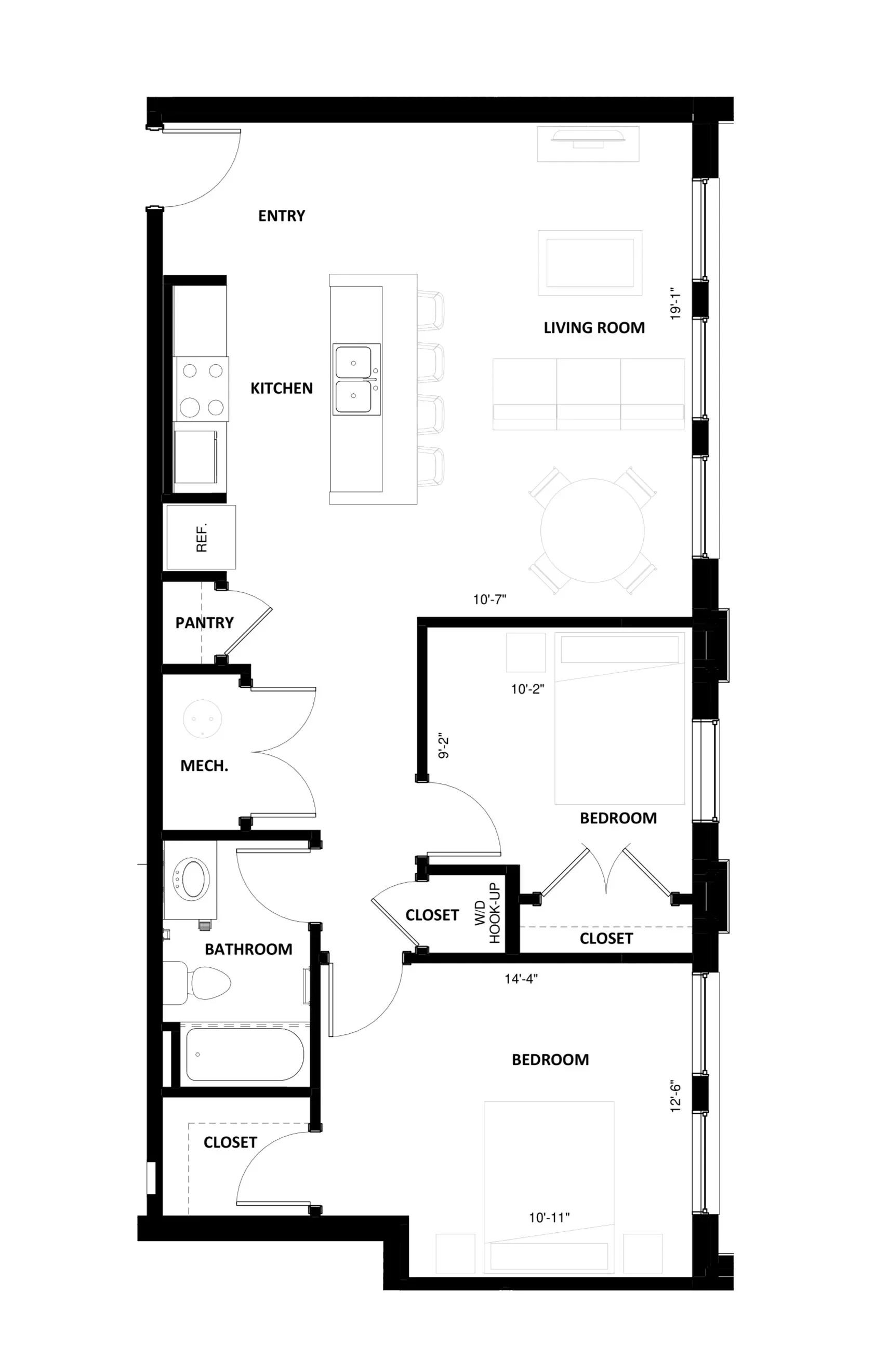 2BR-4 floor plan