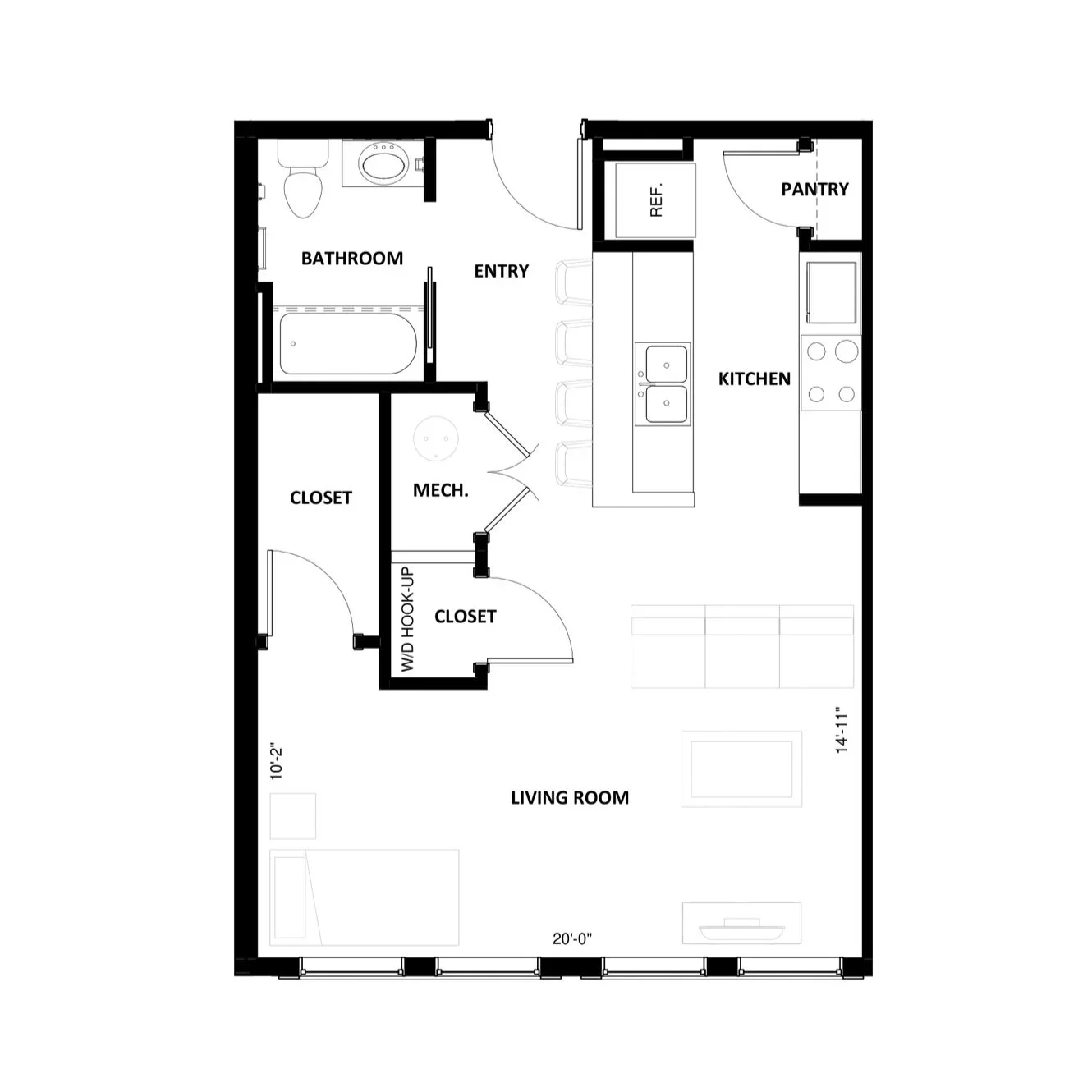 Studio-2 floor plan