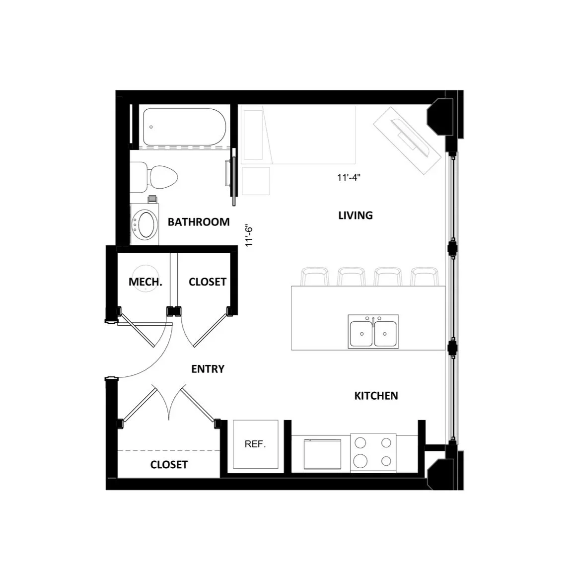 Studio-3 floor plan
