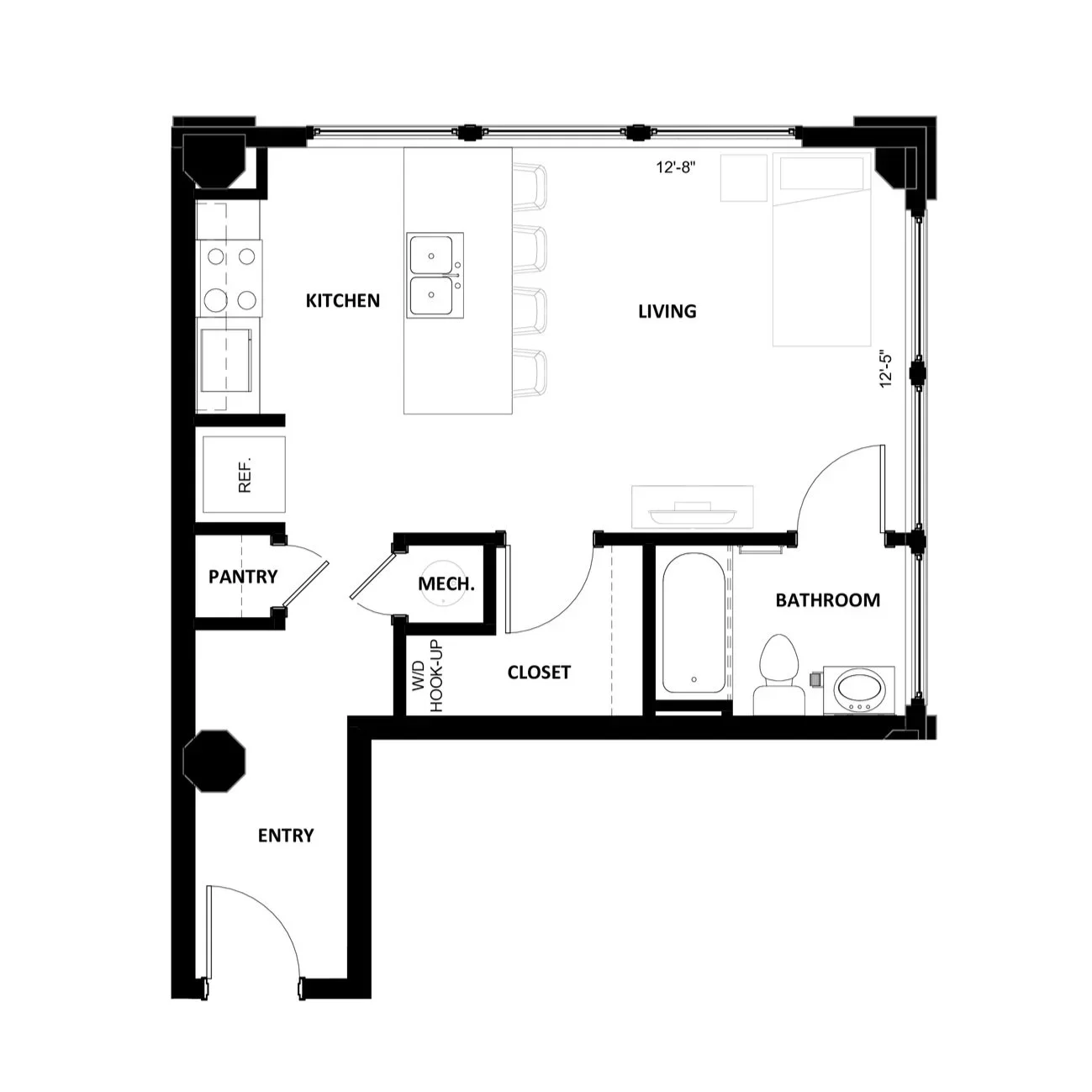 Studio-4 floor plan