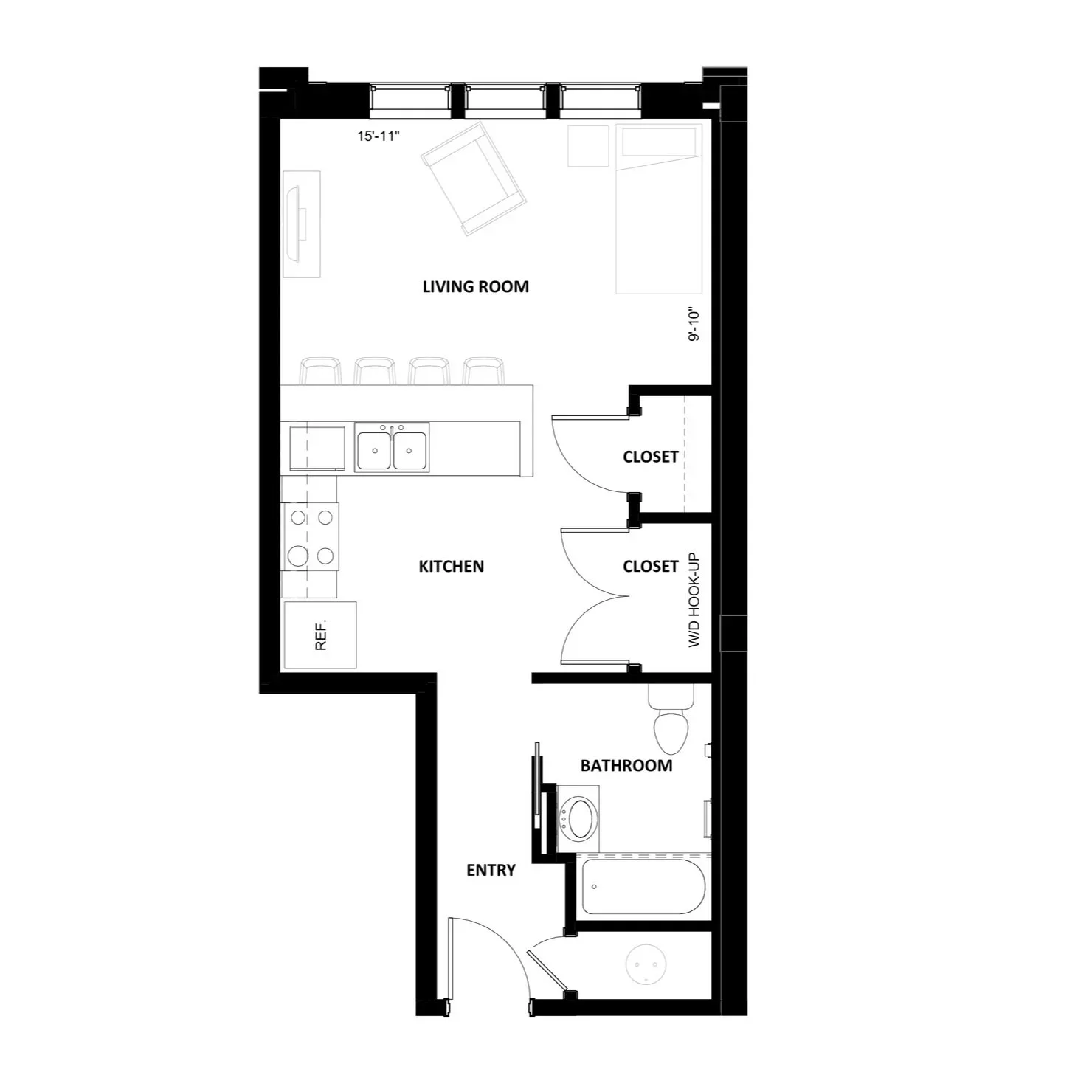 Studio-5 floor plan