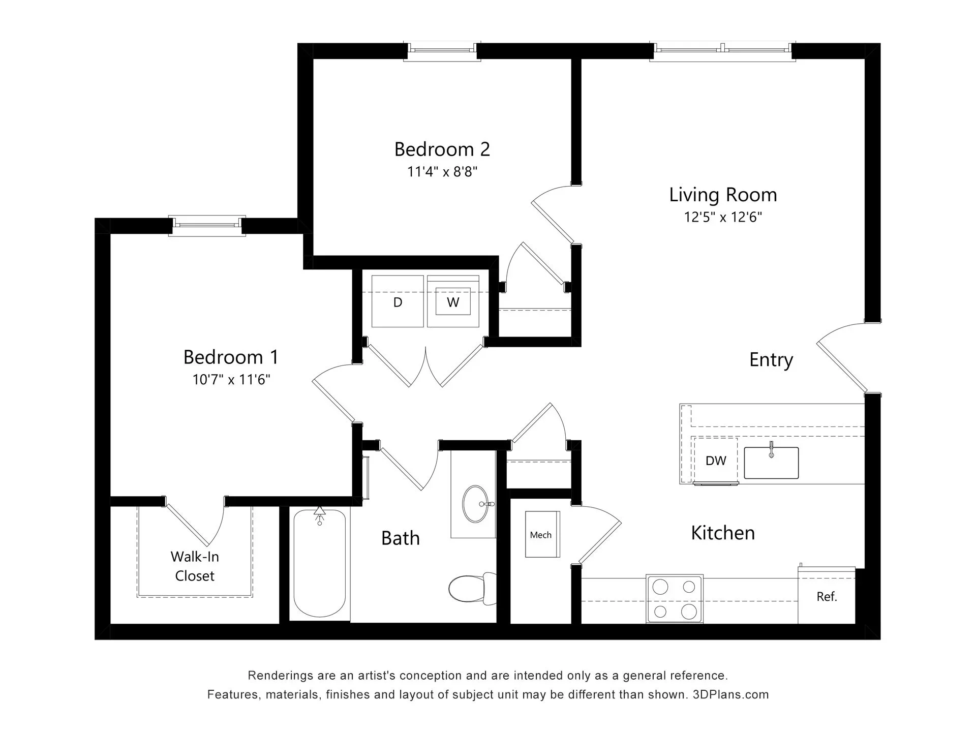 Northside Villas B1 floor plan diagram