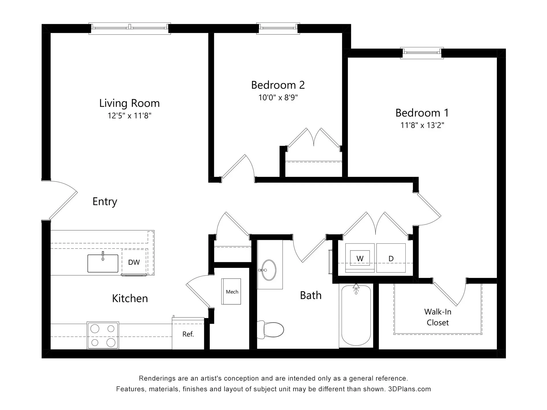 Northside Villas B2 floor plan diagram