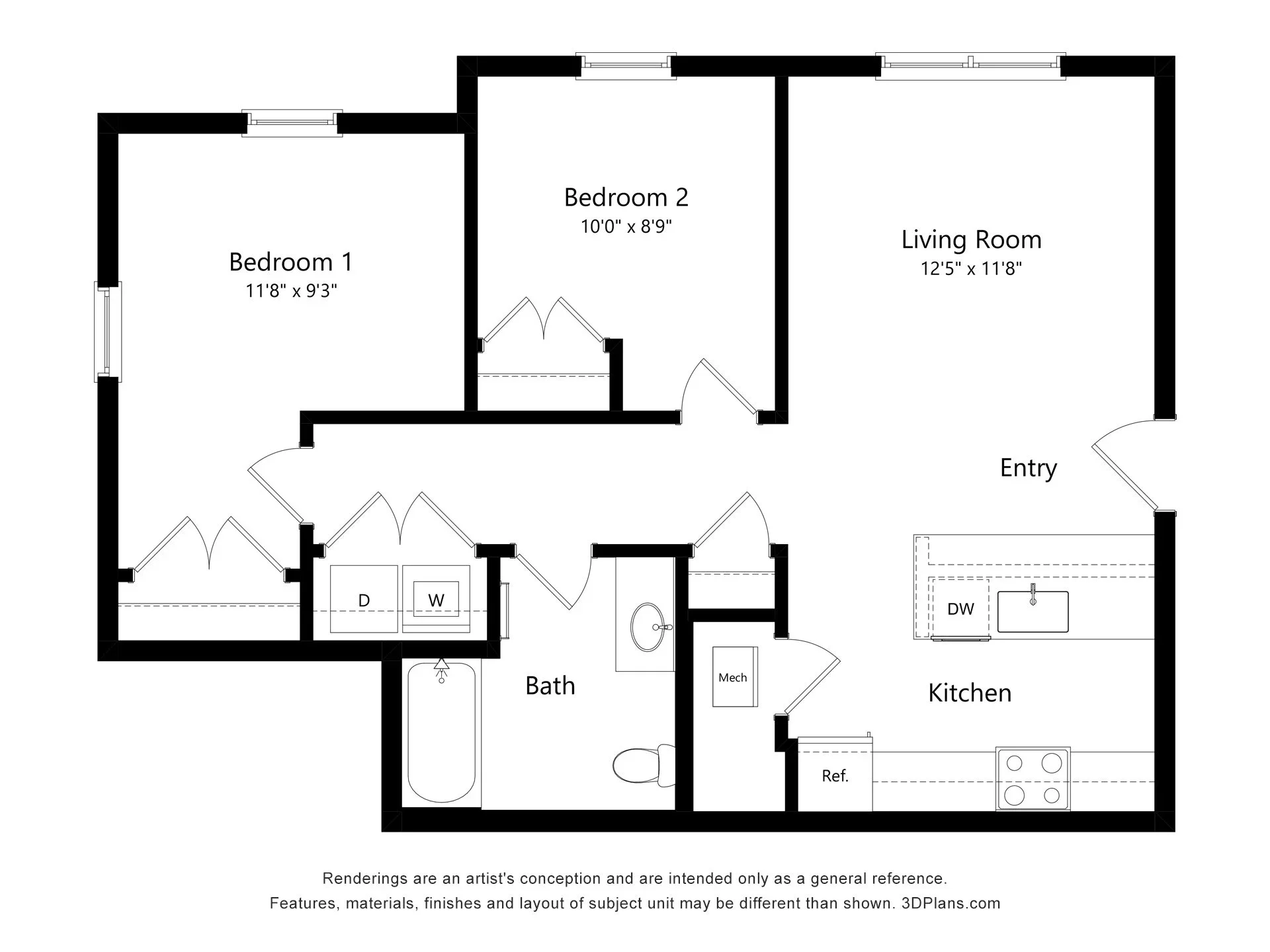 Northside Villas B3 floor plan diagram