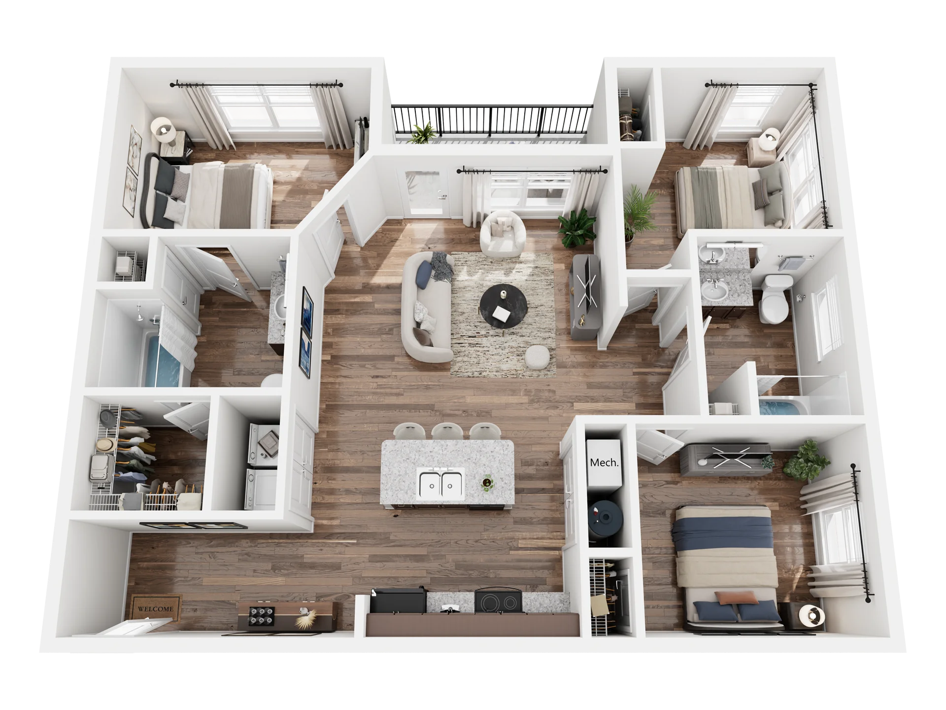 3 bed 2 bath floor plan