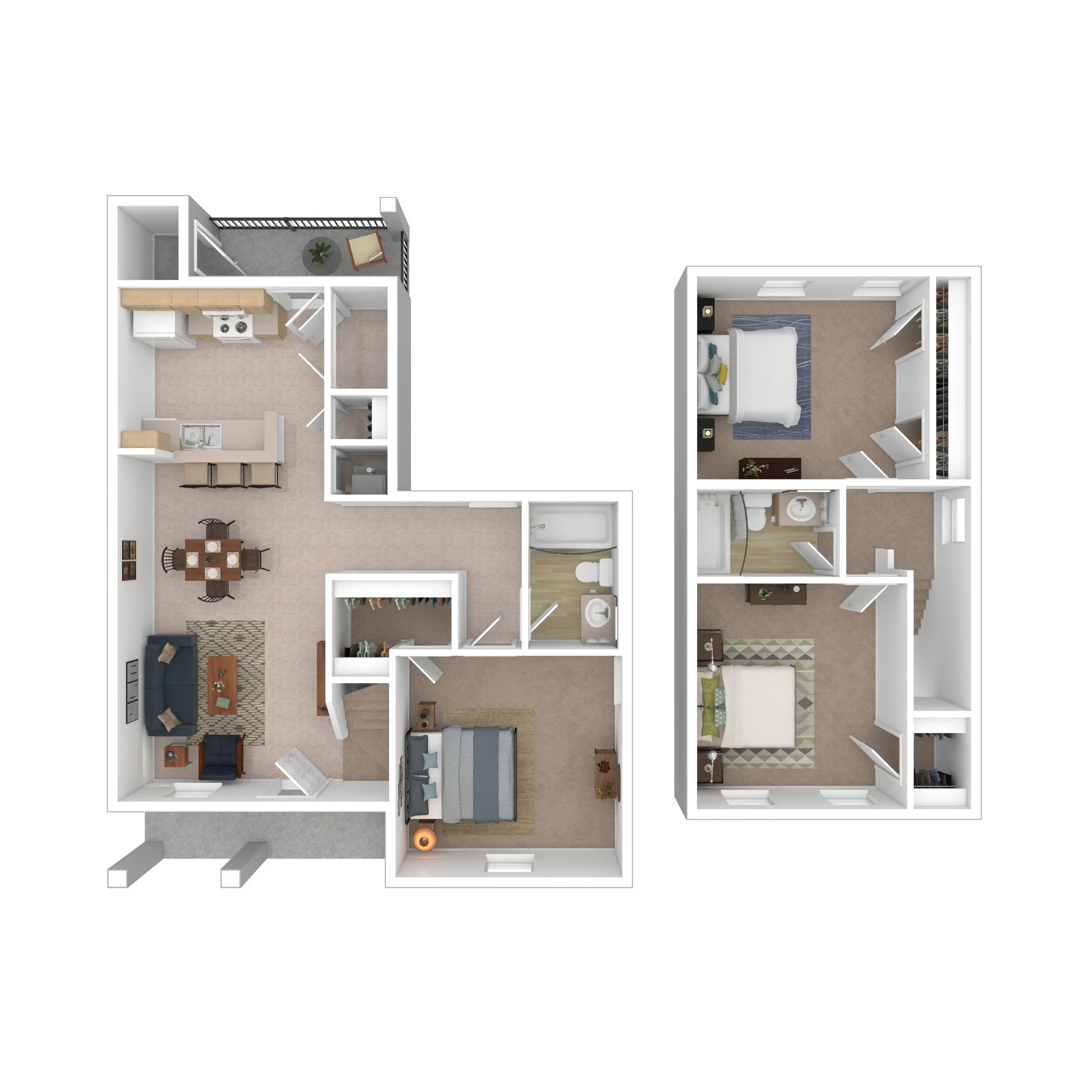 3 Bed 2 Bath floor plan