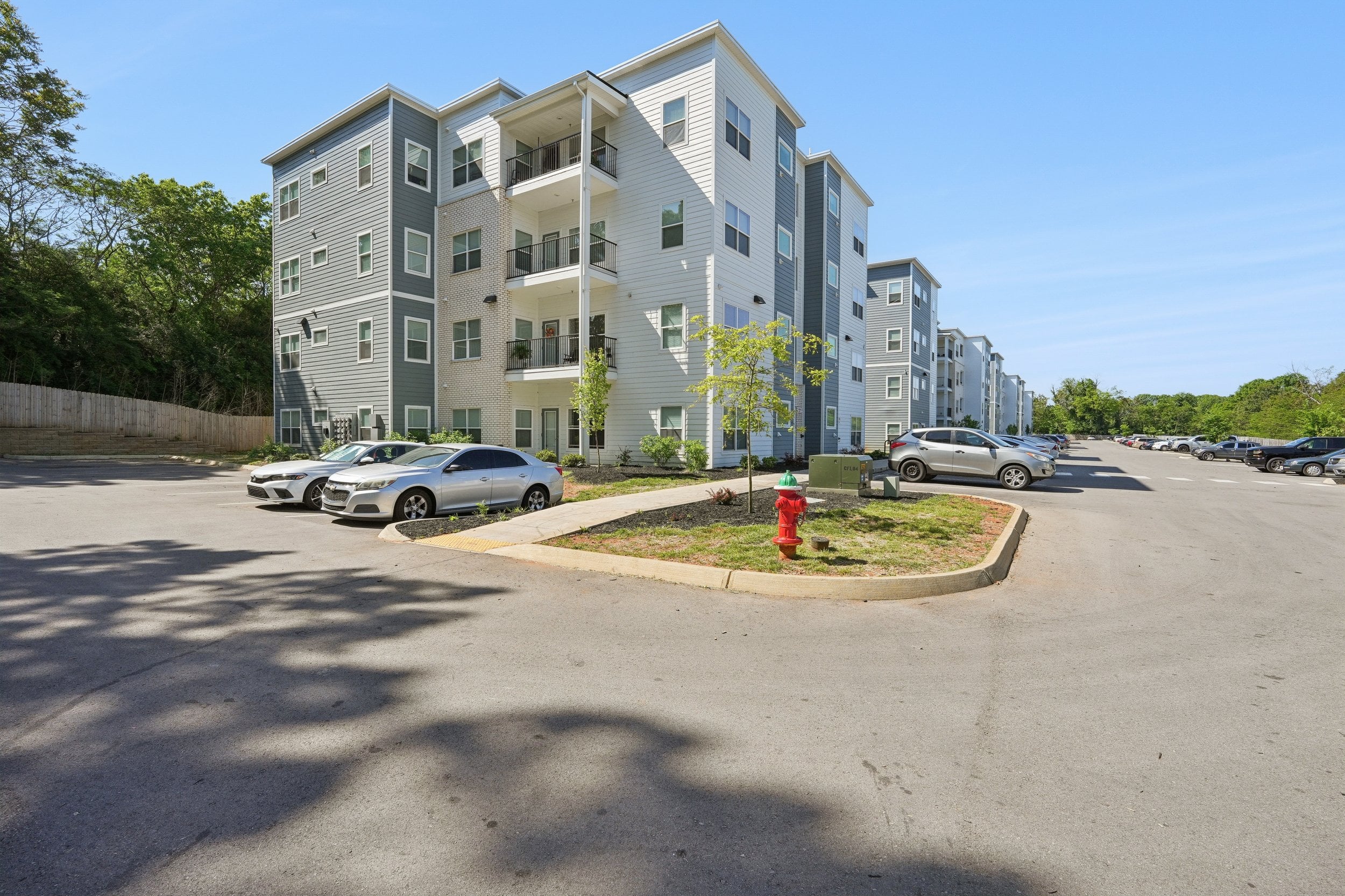 Apartment building with balconies