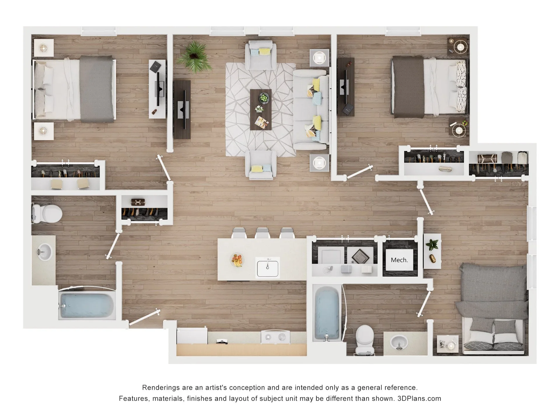 Nobility Court floor plan C1, 3 bed 2 bath