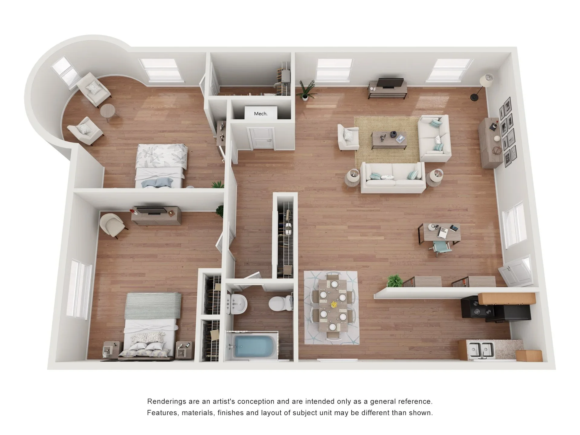 Two Bedroom Apartment w/Turret floor plan