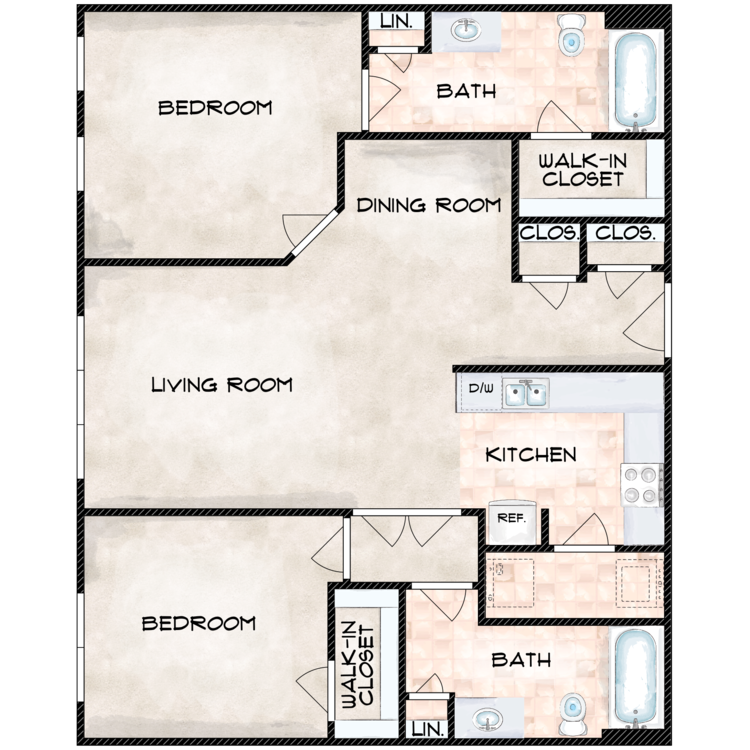 Heritage Station Senior 2 Bed 2 Bath floor plan