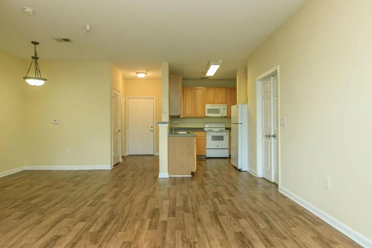 Heritage Station Senior living entry and kitchen