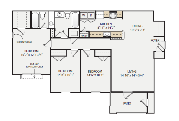 The Volunteer w/ Balcony floor plan