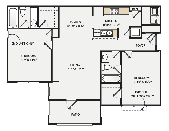 The Smokey w/ Patio floor plan