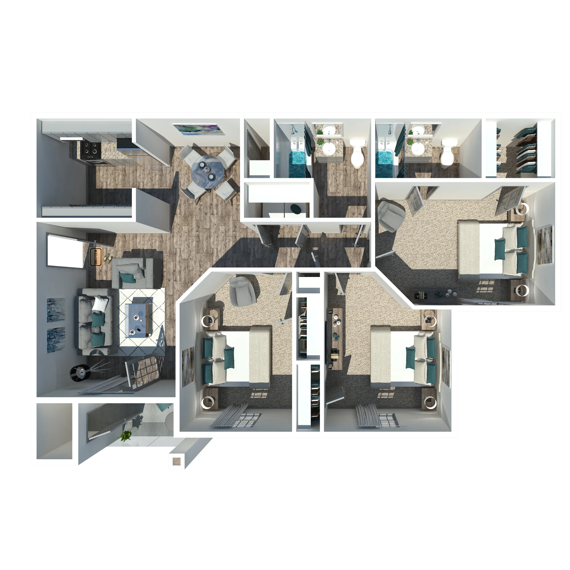 3 Bedroom Apartment floor plan
