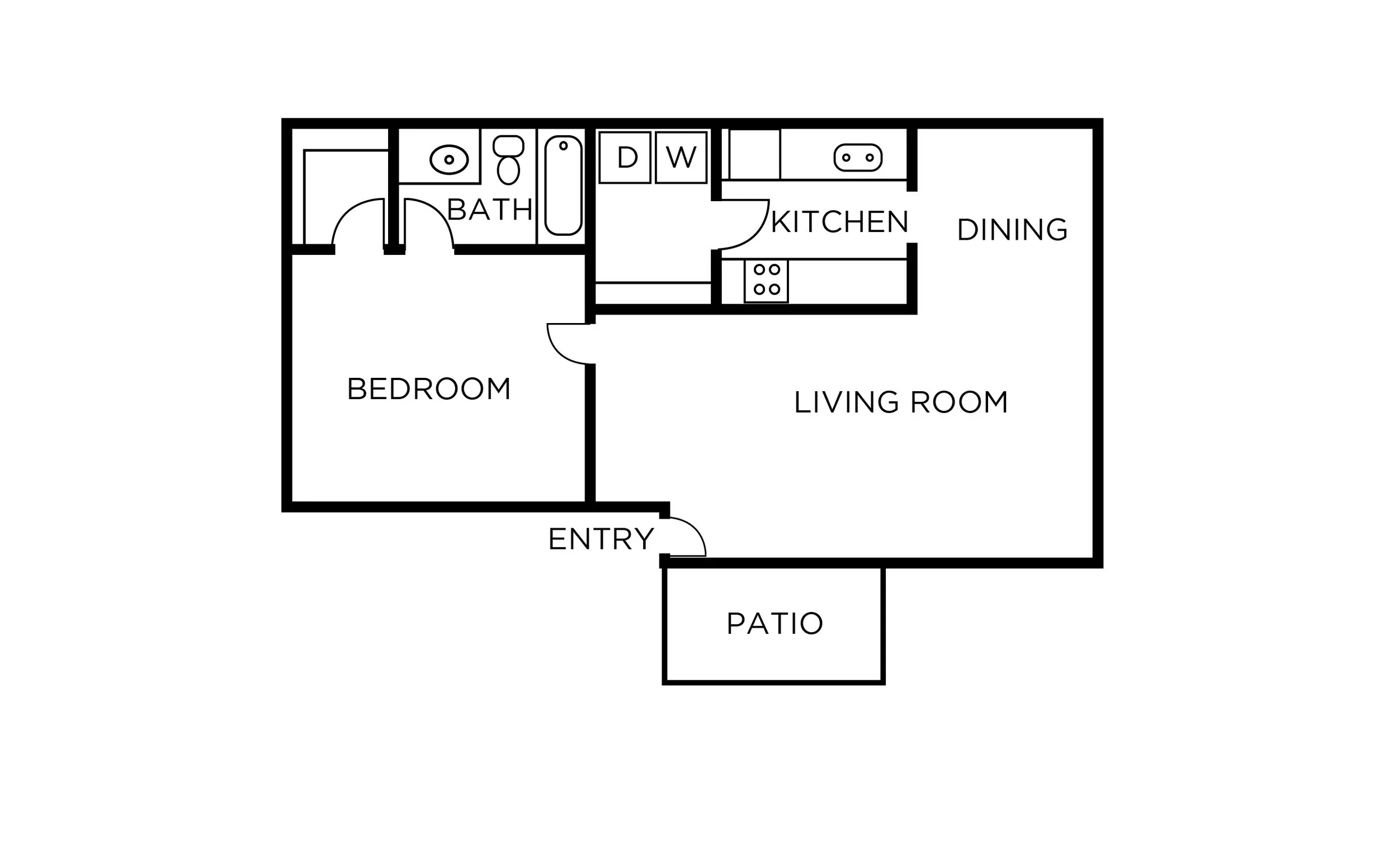1 BED | 1 BATH | 781 SF floor plan