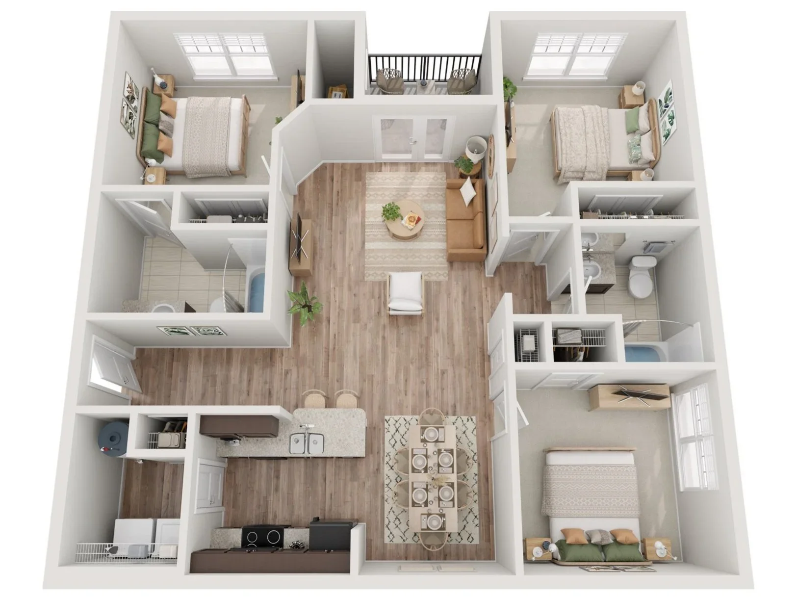2 Bedroom 2 Bath floor plan