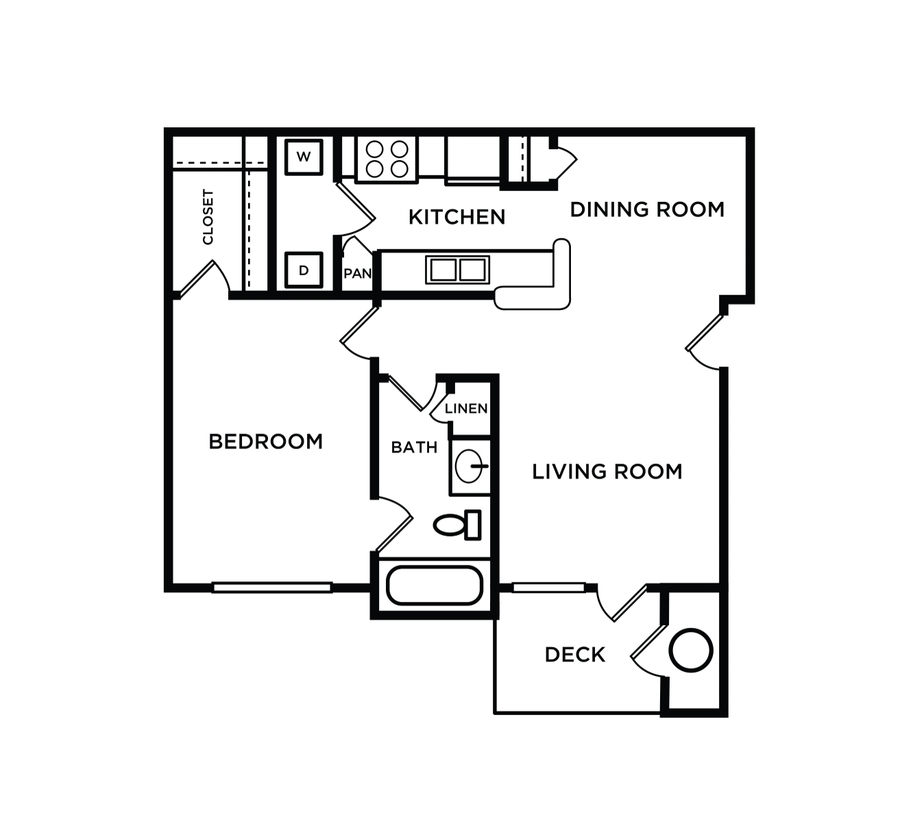 One Bedroom floor plan