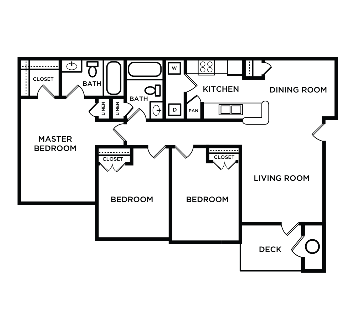 Three Bedroom floor plan