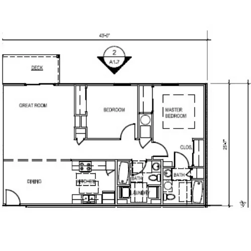 2 Bedroom | 2 Bathroom floor plan