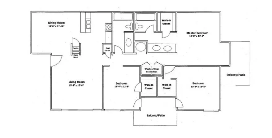 3 Bedroom | 2 Bathroom floor plan