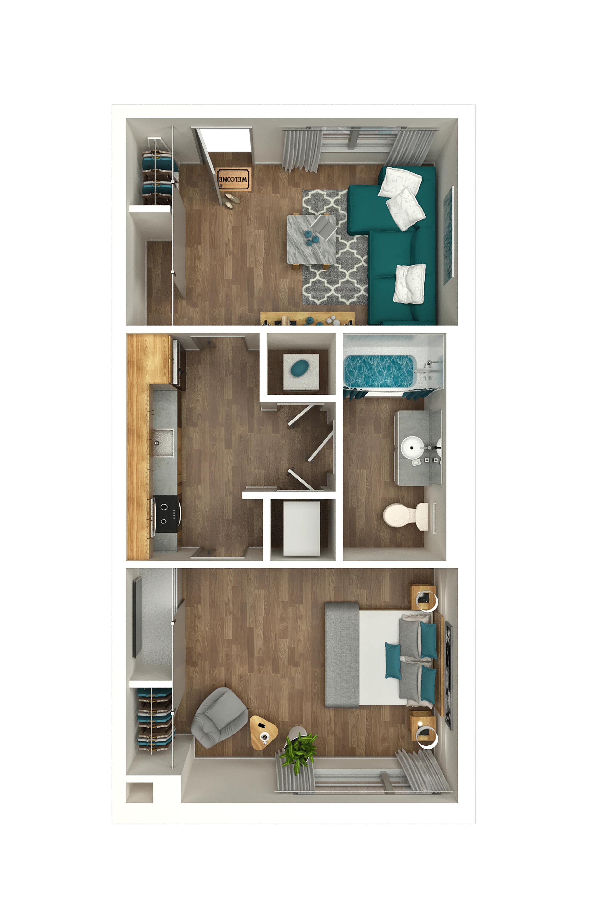 1 Bedroom floor plan
