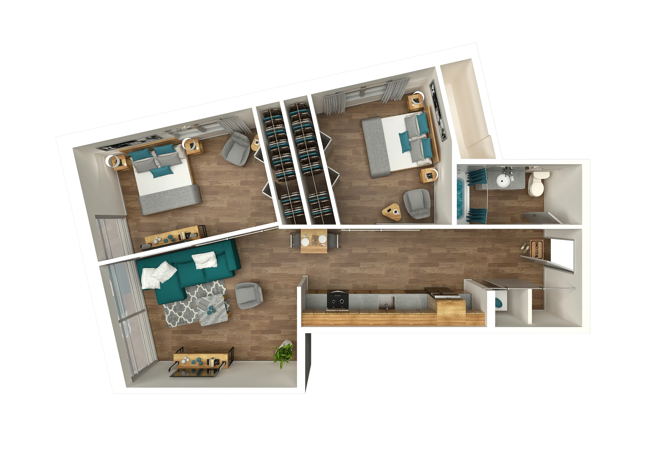 2 Bedroom floor plan