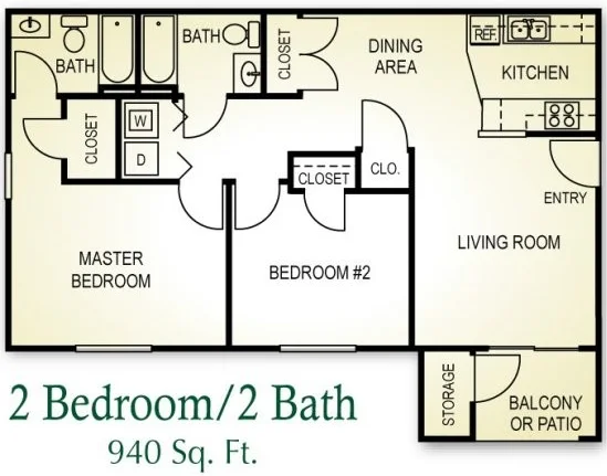 2x2 floor plan
